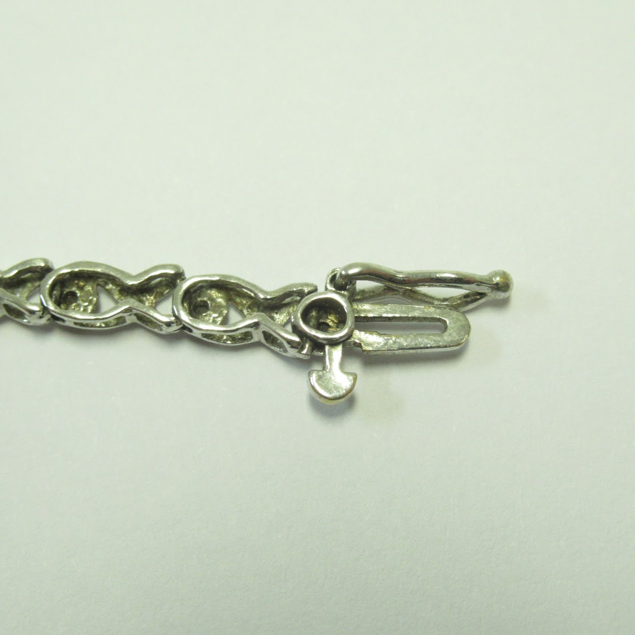 10K White Gold and Clear Stone Tennis Bracelet