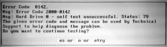 El más común es el 'Código de error 0142'