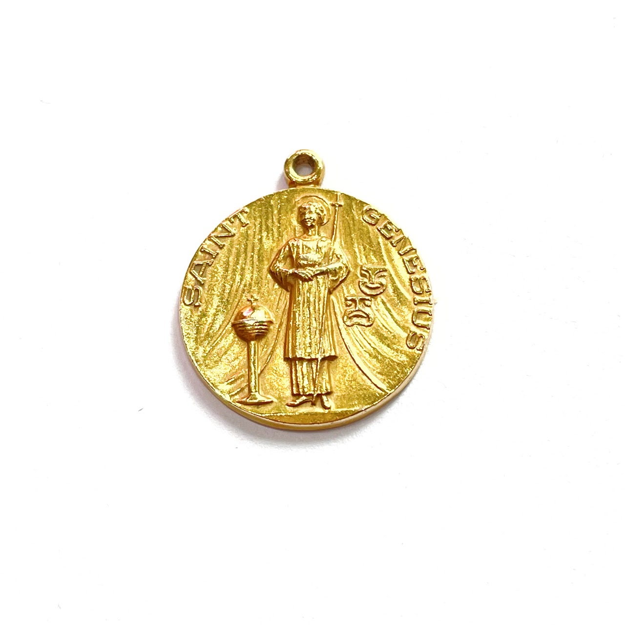 14K Gold Saint Genesius Medal