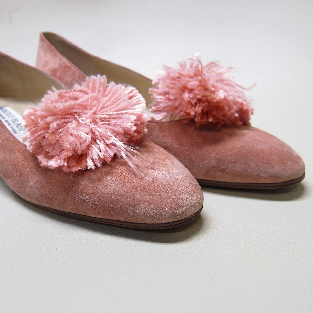 Manolo Blahnik Pom Pom Kitten Heels