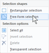 Selección de forma libre en Paint desde Windows 10