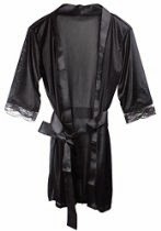 <br />Demarkt Women's Sleepwear Robe Silk Robe Bathrobes Pajamas Lingerie (BLACK)