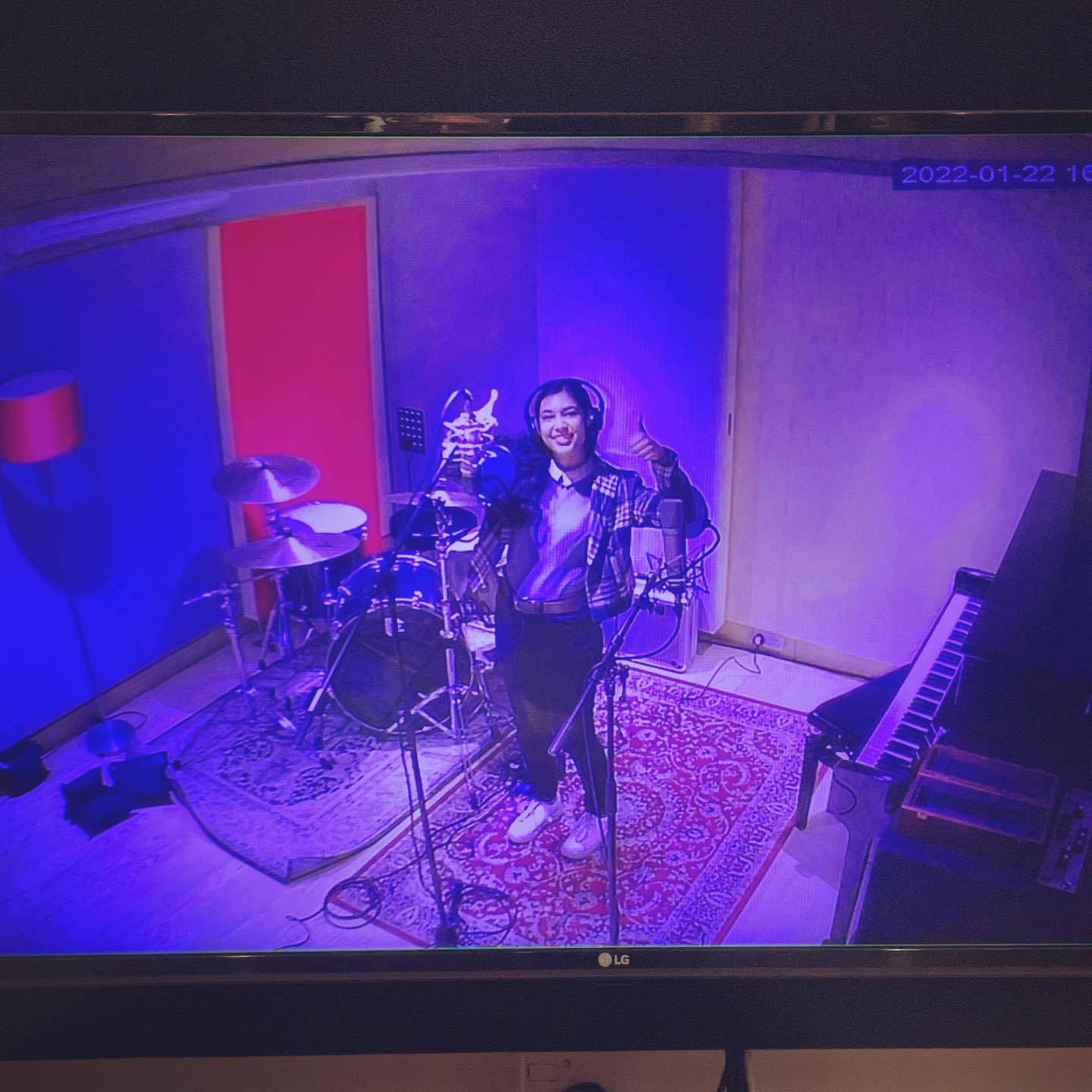 Saachi Sen recording music at Abbey Road Studios, London