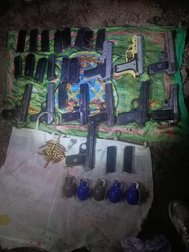 10 Pistols, Grenades recovered in Kupwara