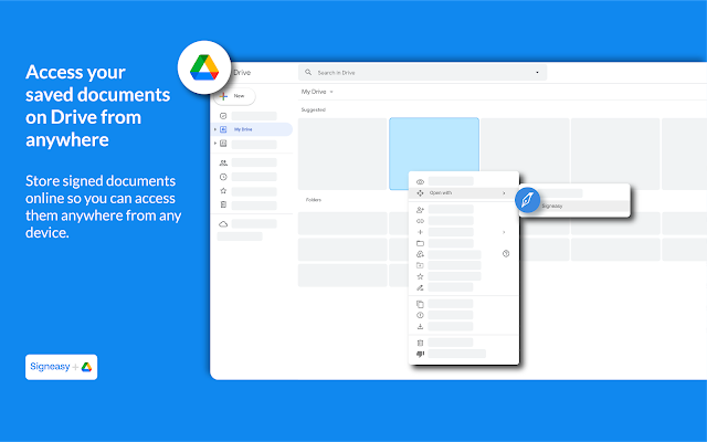 Screenshot of Signeasy eSignatures for Google Workspace