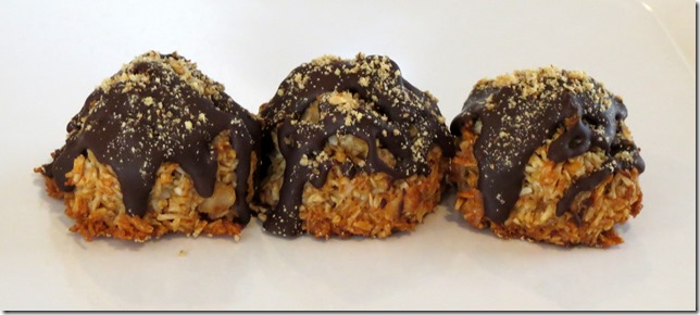 Drizzled Chocolate Toasted Almond Coconut Macaroons