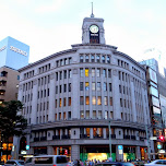 the gorgeous SEIKO building in Ginza by dusk in Ginza, Japan 