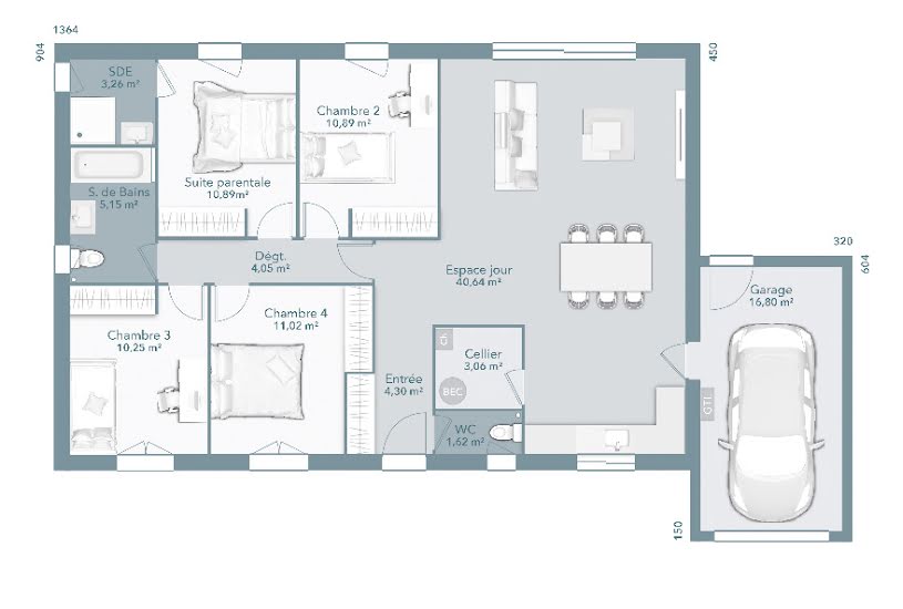  Vente Terrain + Maison - Terrain : 413m² - Maison : 105m² à Saint-Clar-de-Rivière (31600) 