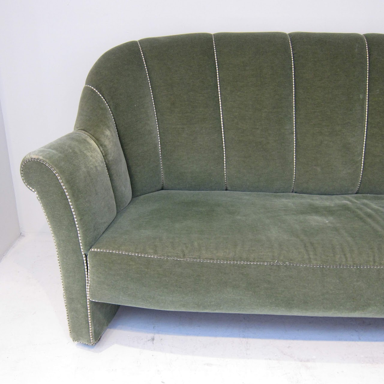 Custom Mohair Shellback Sofa