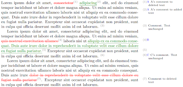 Example of generated pdf with revisions and comments