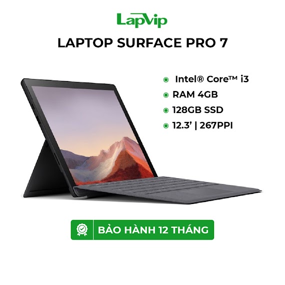 Laptop Surface Pro 7 I3 - 1005G1 | 4Gb | 128Gb | 12.3 Inch - Bảo Hành 12 Tháng