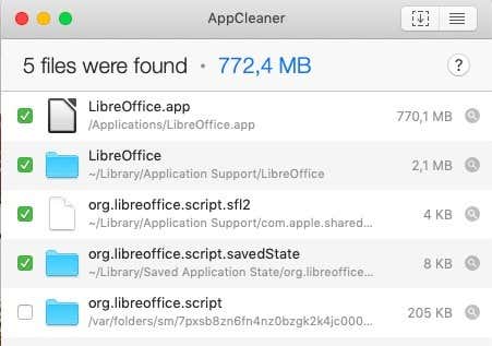 AppCleanerウィンドウ
