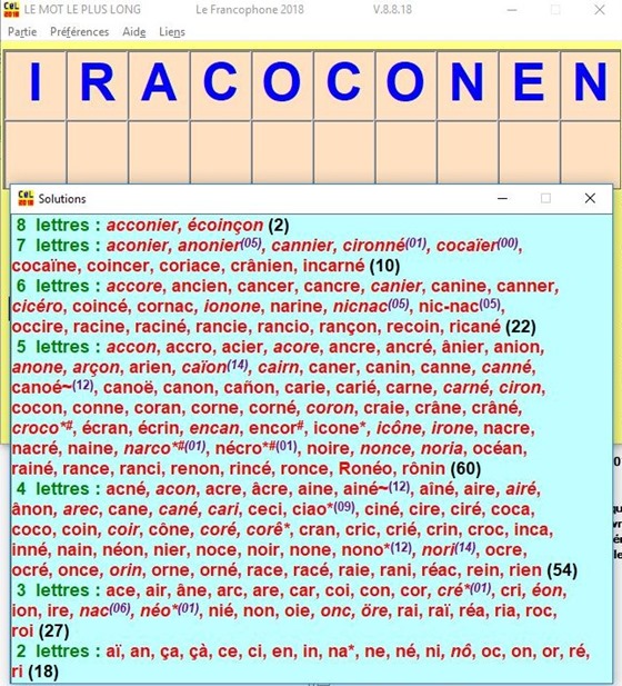 francophone mot solution