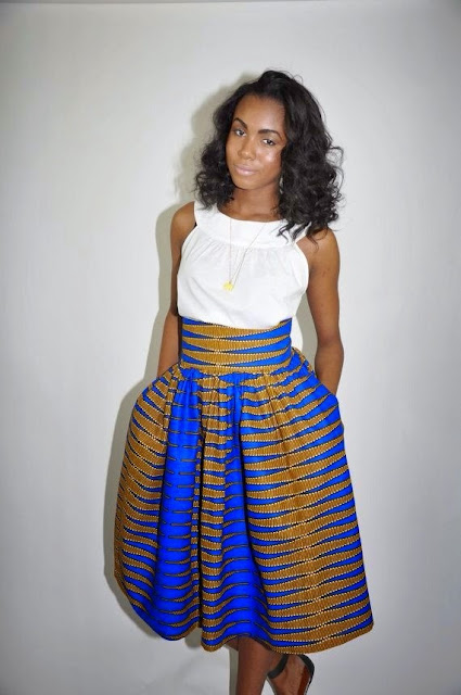 TRENDYNINA: AFRICAN PRINT MIDI SKIRTS