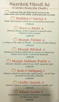 The Oudh - The Ashok menu 3