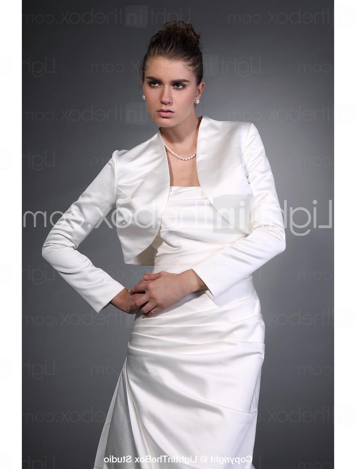 Long Sleeves Satin Bridal