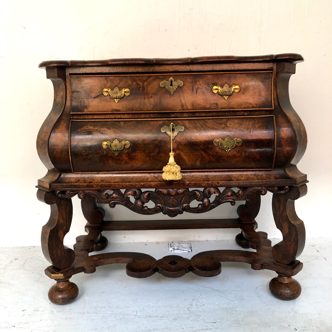 Figured Walnut Bombe Chest