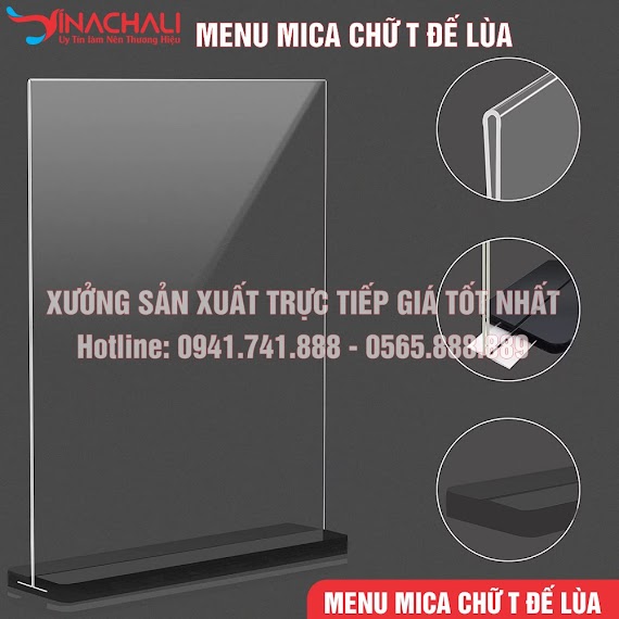 Menu Mica Để Bàn , Bảng Menu Mica A4, A5, A6, A7, B6, Đủ Các Loại Kích Thước Màu Sắc Giá Rẻ