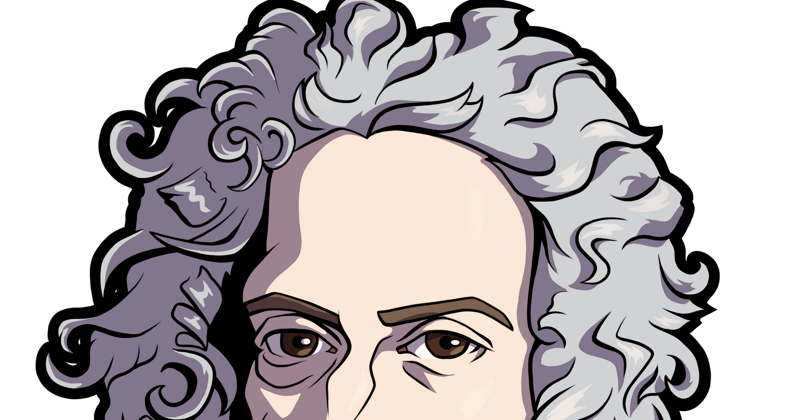 Isaac Newton (Cartoon Caricature)