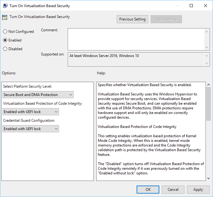 จากดรอปดาวน์ Select Platform Security Level ให้เลือก Secure Boot หรือ Secure Boot และ DMA Protection