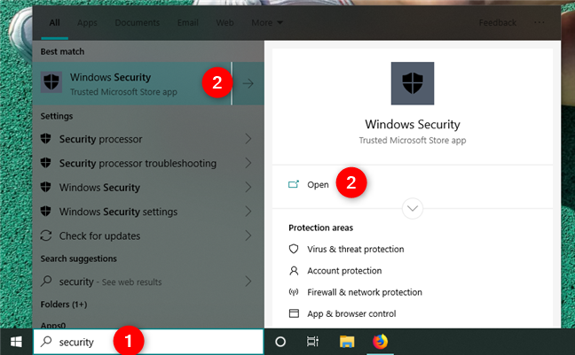 Ricerca di sicurezza di Windows in Windows 10