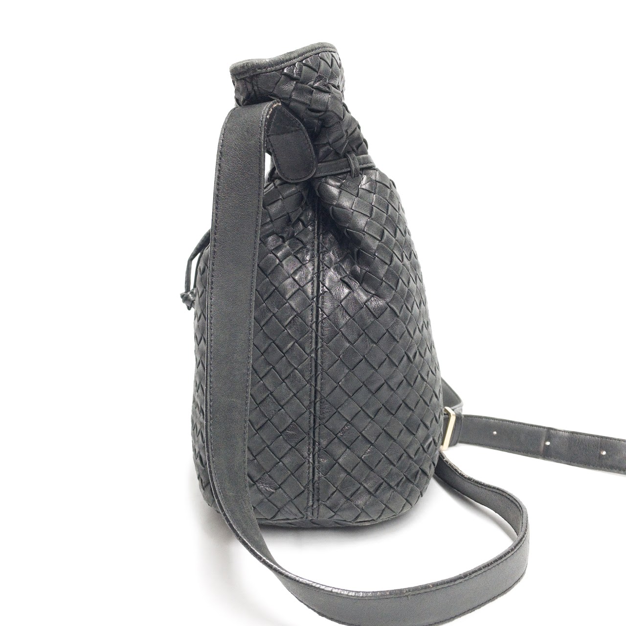 Bottega Veneta Black Weave Bucket Bag
