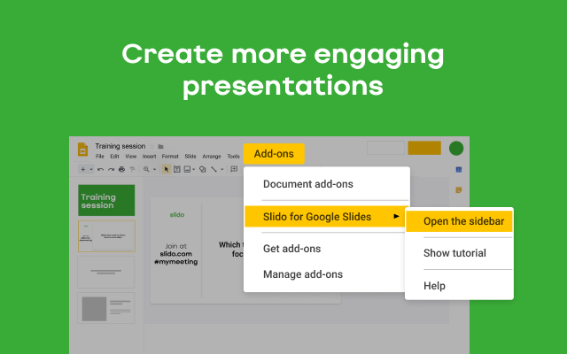 Screenshot of Slido for Google Slides