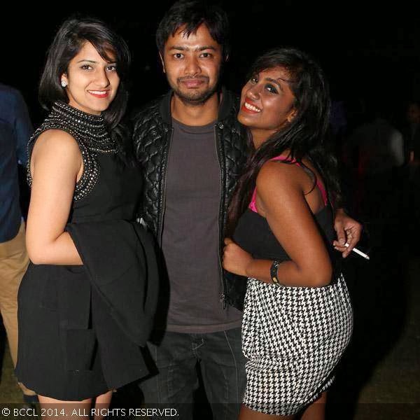 Sanchita, Aman and Leah during Bangalore Fashion Week party. 