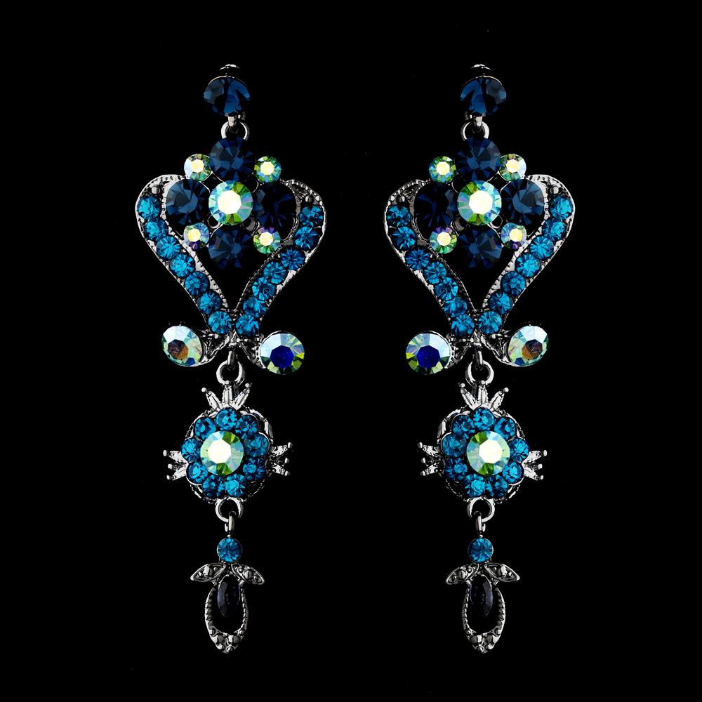 Aqua Blue Chandelier Earrings