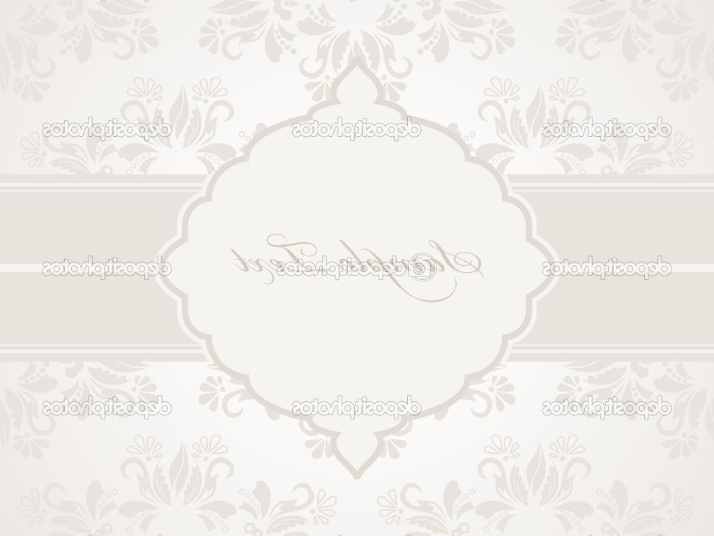 Vector vintage silver wedding invitation