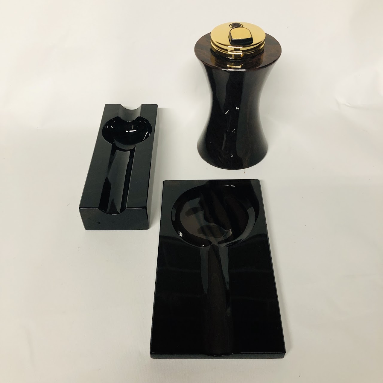 Cub-Ar Obsidian Ashtray and Lighter Lot