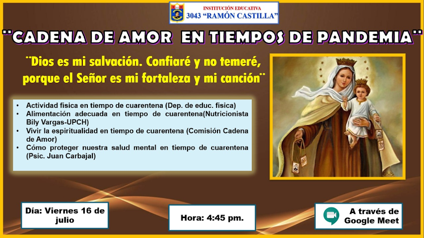 Cadena de Amor - Invitación muy especial para toda la comunidad castillista y público en general