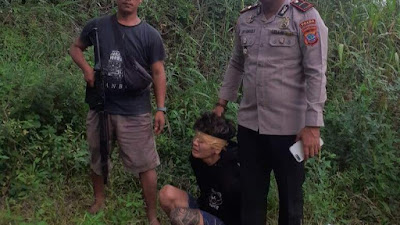 Buron Satu Bulan, Polsek Ratatotok Amankan Terduga Pelaku Penikaman Terhadap Pedagang Bakso