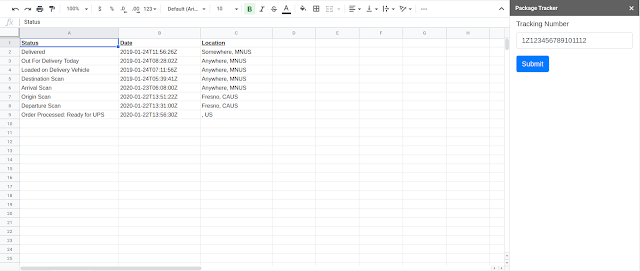 Track DHL shipments in Google Sheets - NoDataNoBusiness