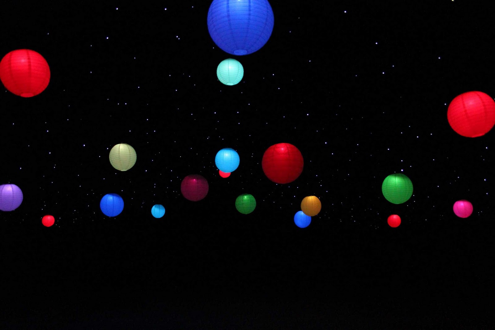 Marquee with paper lanterns