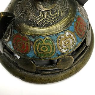 Bronze and Cloisonne Vintage Incense Burner