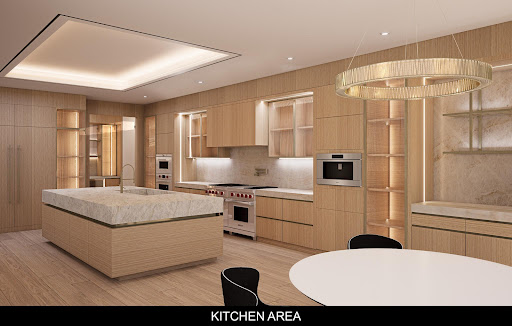 Modern kitchen with marble island - Luxury house for sale in McLean, 6 bedrooms