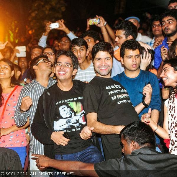 Crowd during Farhan Akhtar's live performance, held at Bandra Fort, in Mumbai, on January 26, 2014.