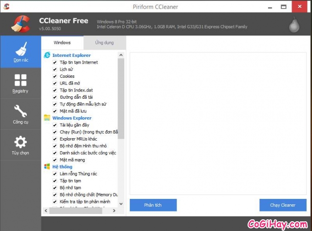 Hướng dẫn dọn dẹp máy tính bằng phần mềm CCleaner - Hình 1a