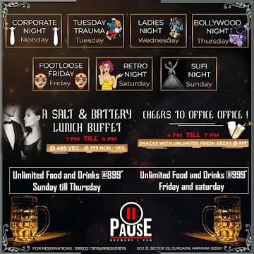 Pause - Brewery & Pub menu 