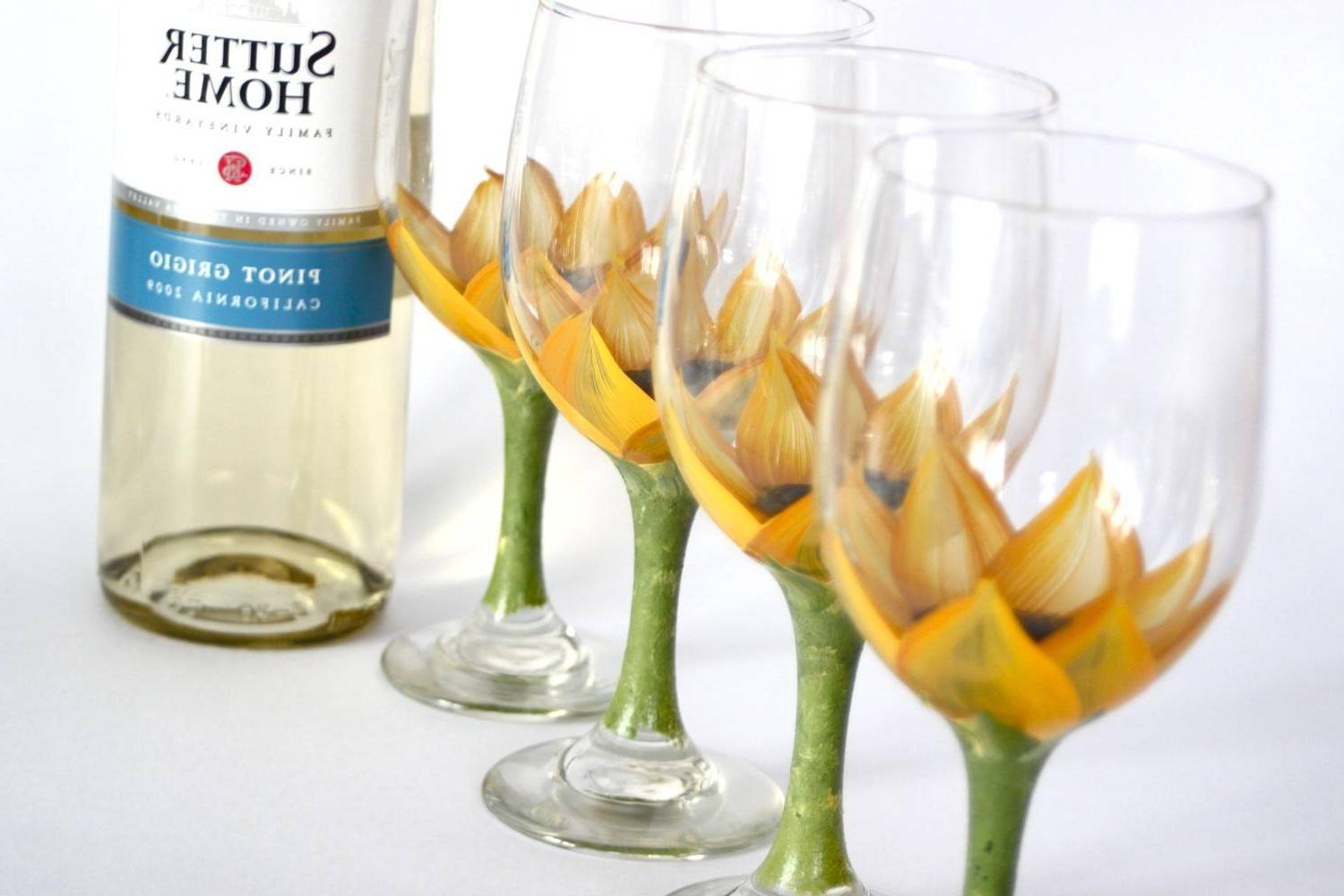 sunflower wedding glasses