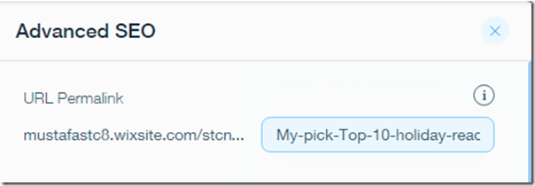 Editing Permalinks in Wix