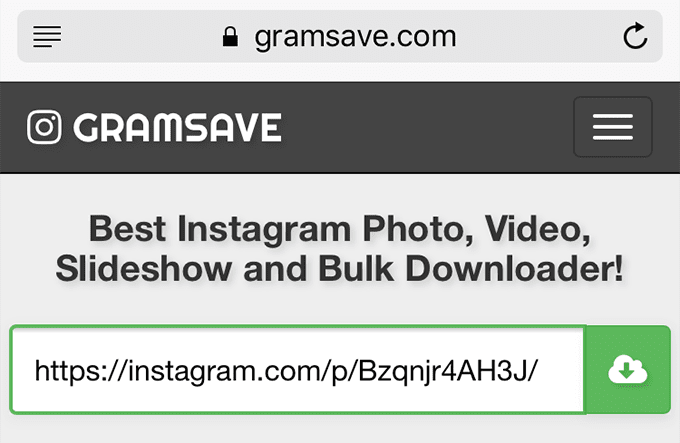 Gramsave.com 웹사이트