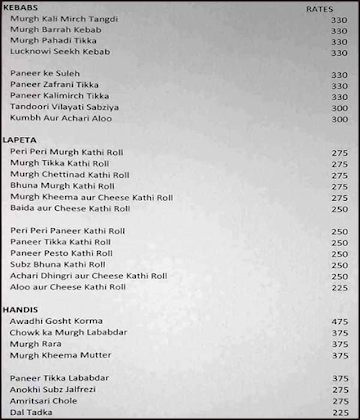 Indic menu 