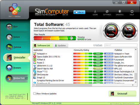 SlimComputer, Windows, ลบ, crapware