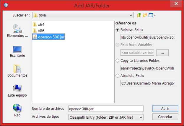 Añadir OpenCV.jar