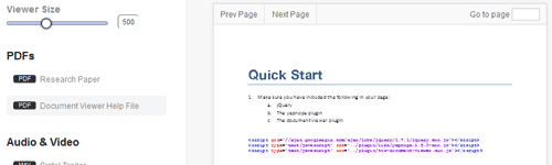 jQuery Document Viewer
