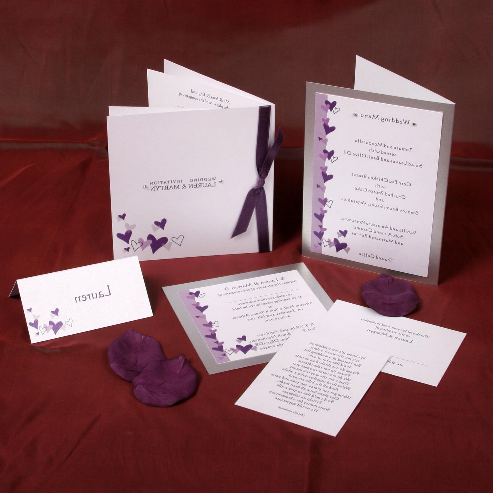 Wedding Stationery range.