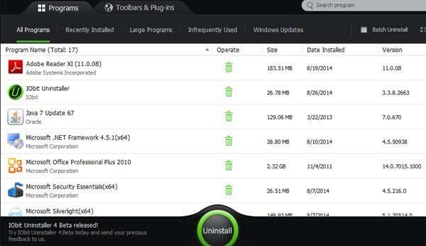 โปรแกรมถอนการติดตั้ง iobit