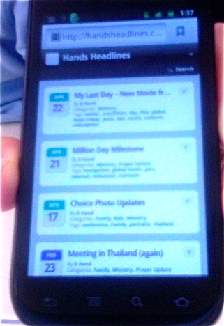 HandsHeadlines Mobile Version